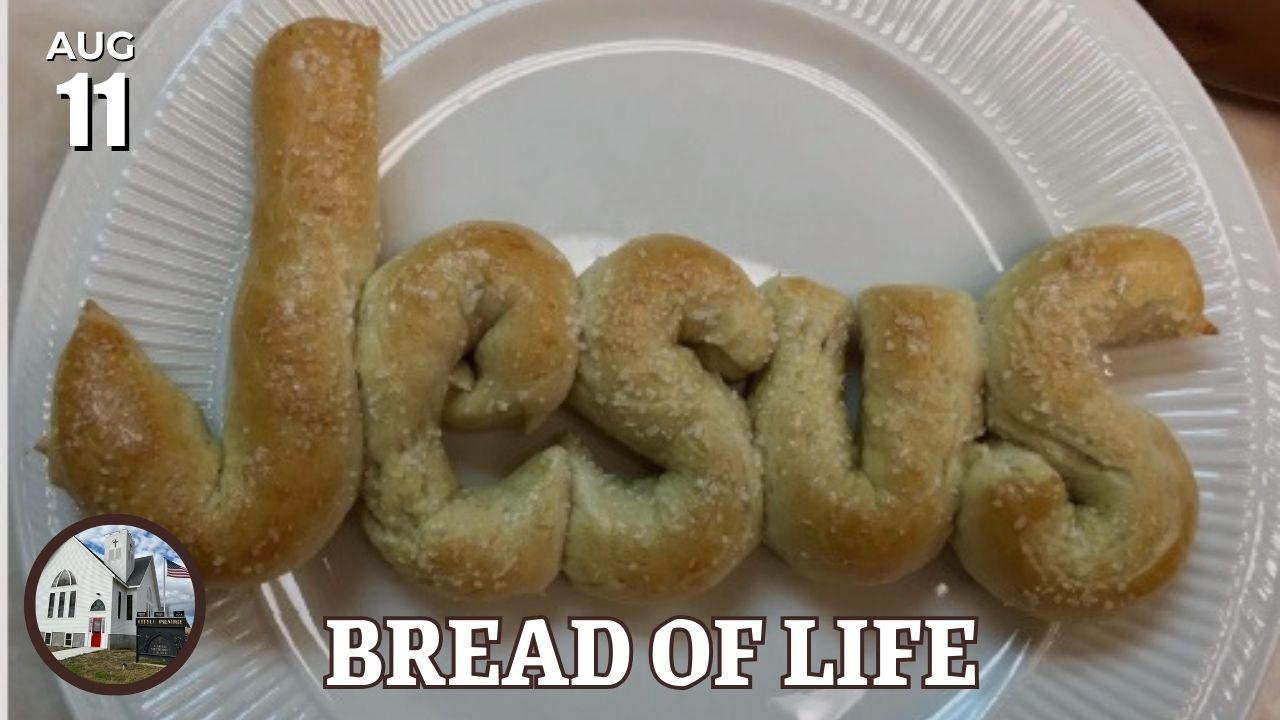 Bread letters spelling Jesus