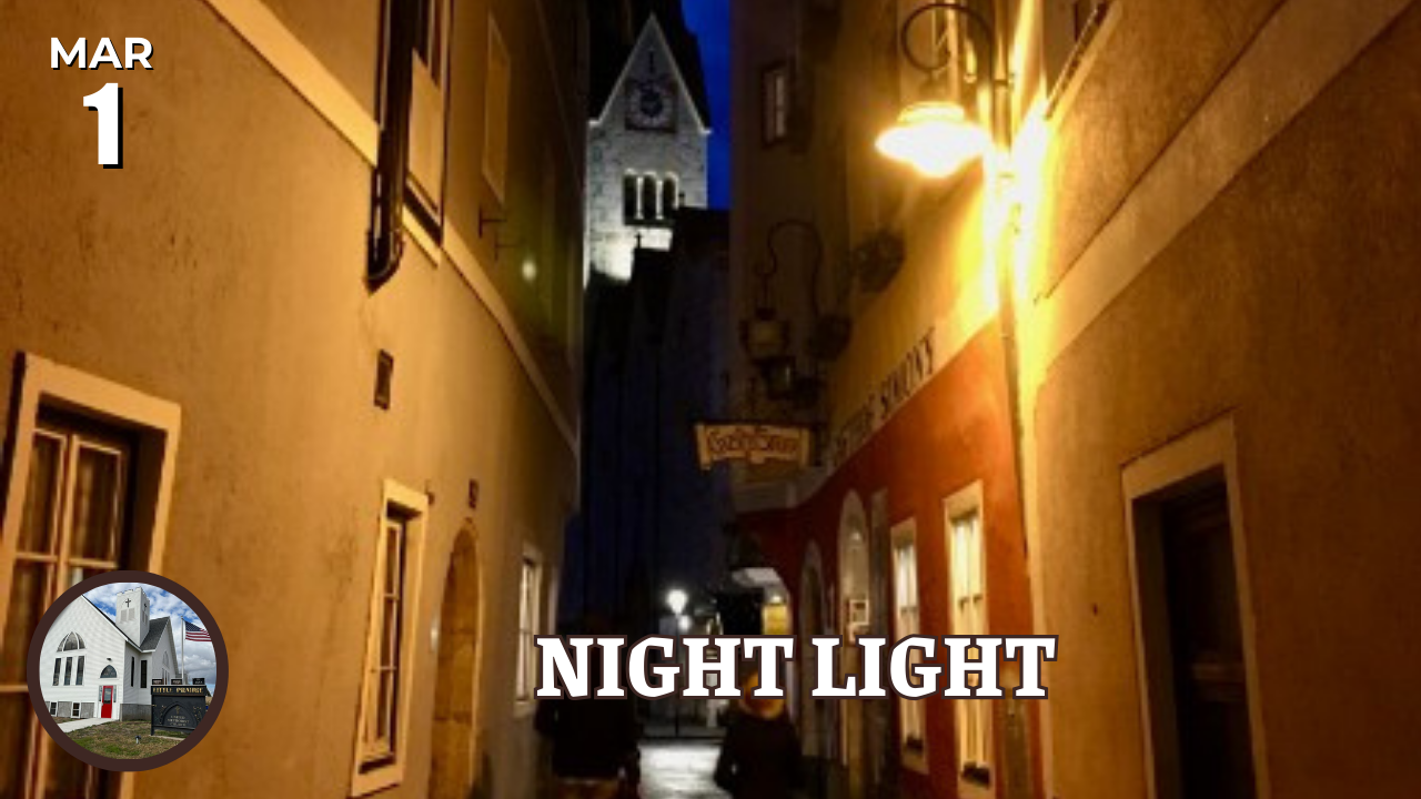 Street alley with a light on