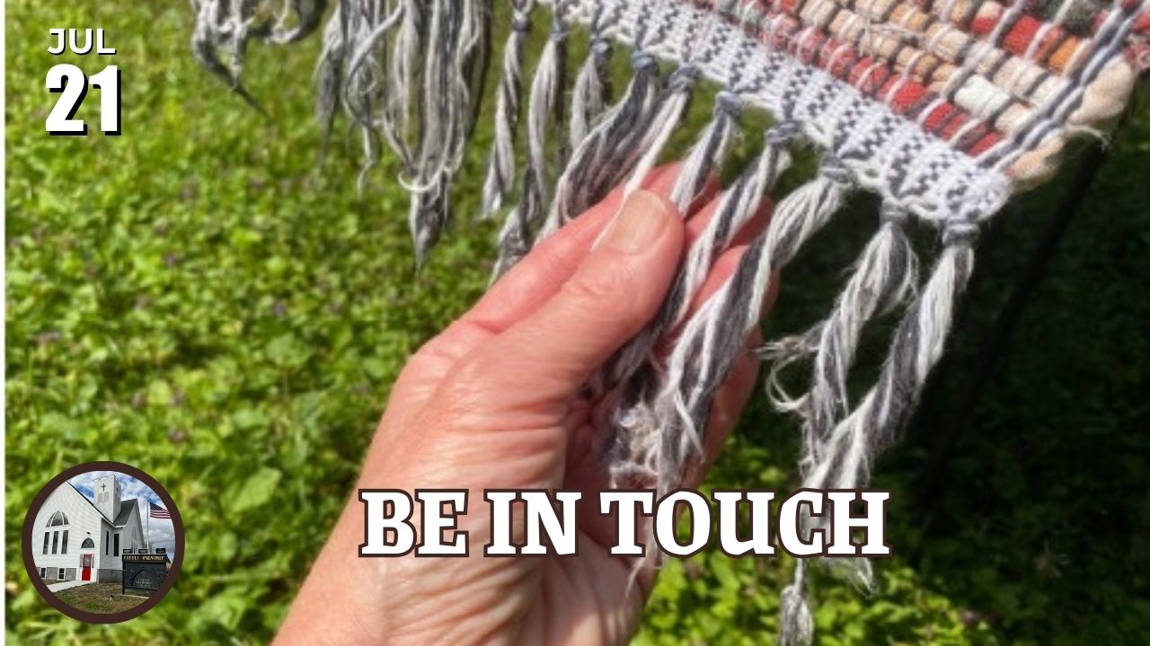 Hand touching threads