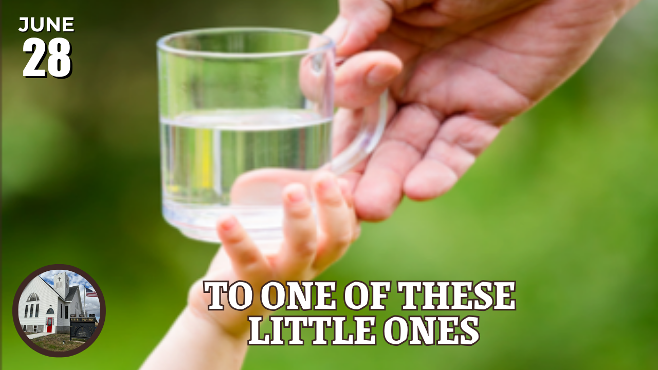 Handing a cup of water