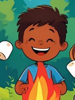 Kids around a campfire