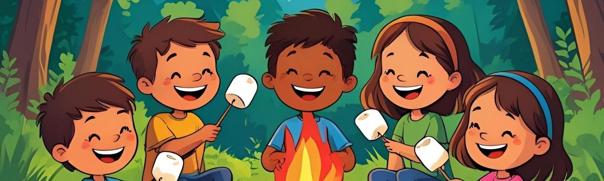 Kids around a campfire